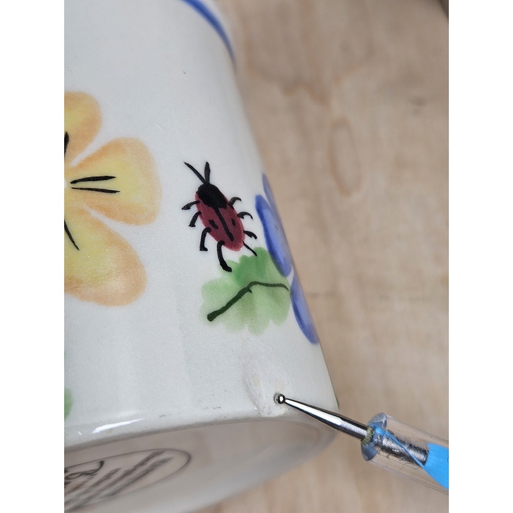 Starbucks Barista Hartstone Hand Painted Floral Mug Set of 4 USA Coffee Cups - Picture 9 of 9